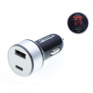 Incarcator auto Qualcomm USB 3.0 + PD-USB TIP C