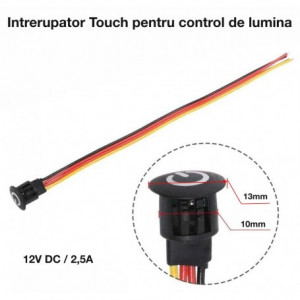 Intrerupator cu senzor touch 13 mm dimabil 12V-2,5A / HST06 - negru - Img 6