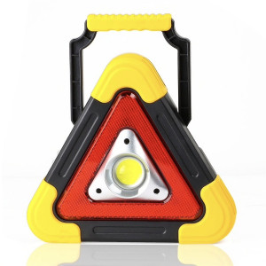 Lampa De Avertizare , Triunghi Led COB Cu Acumulatori + Solar ,HB-6609