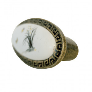 Maner - buton mobilier ANTIQUE BRONZE cu ceramica - Img 3
