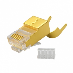 Mufa RJ45 S/FTP CAT 8 Auriu cu Ecranare Metalica - 50 Buc/Set
