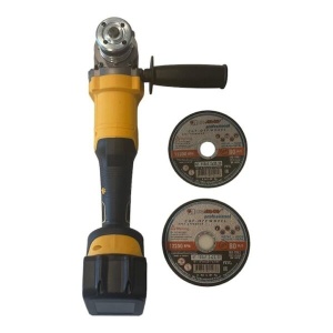 Polizor unghiular (Flex) cu acumulator, 36V, sistem de prindere M14,125 mm, 2 acumulatori, 2 discuri metal si otel Luca Abrasiv, galben - Img 2