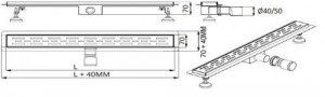 Rigola din inox WAVES 700*70 - Img 3
