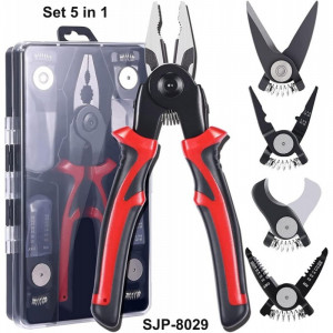 Set cleste multifunctional 5 in 1: patent, dezizolator, sfic, cleste sertizare, foarfeca - Img 5