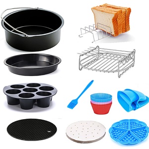 Set de 11 accesorii Zilan ZLN8023 pentru friteuza cu aer, diametru 19 cm