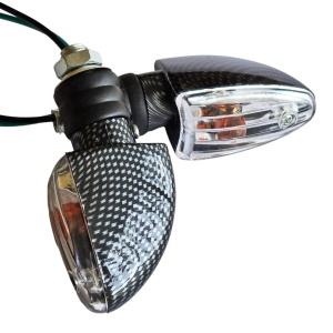Set semnalizari moto scuter cu bec model carbon 7.5cm - Img 3