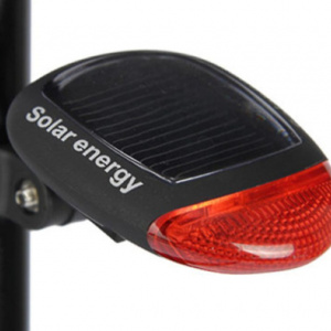 Stop avertizor LED pentru bicicleta/trotineta , cu 2 LED-uri si incarcare solara, NegruRosu - Img 3
