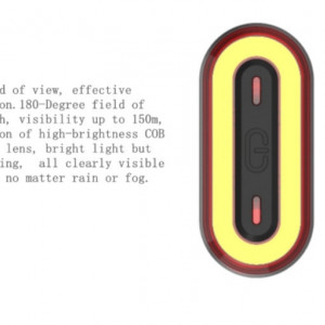 Stop Oval COB LED, reincarcabil USB, negru - Img 2