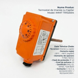 Termostat de Imersie Reglabil 0-90°C cu Sondă pentru Boiler 16A 250V – IMIT TC2 1750 - Img 5