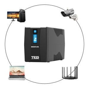 UPS 900VA / 500W LCD Line Interactive AVR 2 Schuko USB TED - Img 2