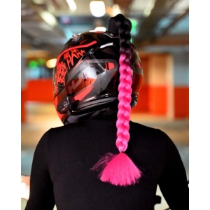 Coada impletita - Negru + Fucsia