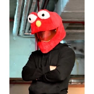Husa casca moto - Cookie Monster rosu