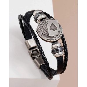 Bratara piele - Poker