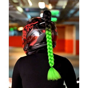Coada impletita - Negru + Verde
