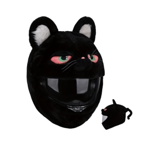 Husa casca moto - Pisica neagra