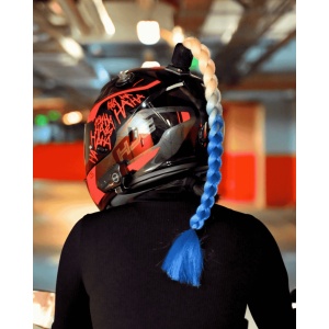 Coada impletita - Blond + Albastru