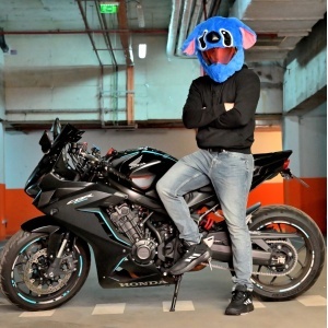 Husa casca moto - Plus albastru
