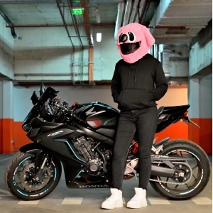 Husa casca moto - Angel roz