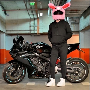 Husa casca moto - Iepuras roz