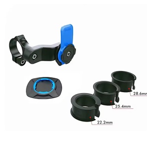Suport telefon cu prindere securizată pentru ghidon + sistem antivibrare (albastru)