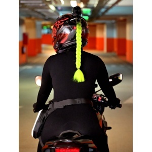 Coada impletita - Negru + Verde neon