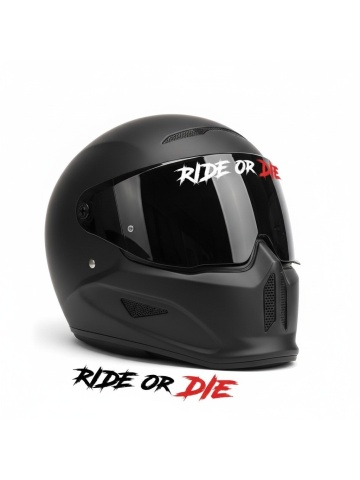 Sticker "Ride or Die " - negru + rosu - Img 2