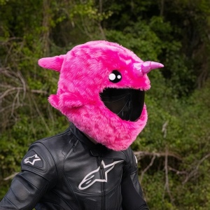 Husa casca moto - Unicorn roz