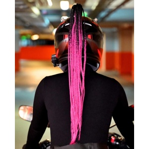 Codite impletite - Negru + Fucsia