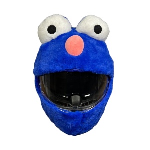Husa casca moto - Cookie monster albastru