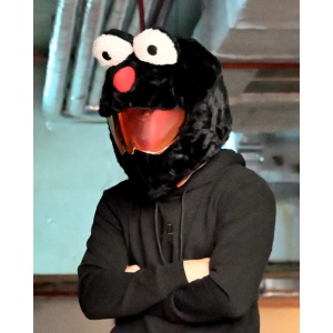 Husa casca moto - Cookie Monster - negru