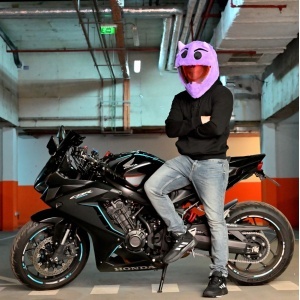 Husa casca moto - Demon mov