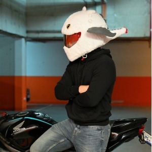 Husa casca moto - Dragon alb