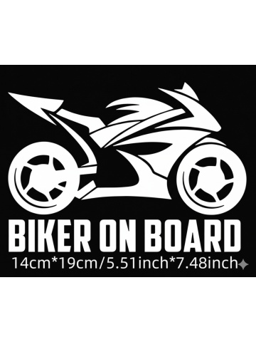 Sticker "Biker on Board" - alb