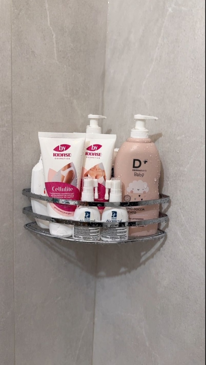Etajeră colț baie fără găurire – prindere adezivă, finisaj cromat - imagine 2