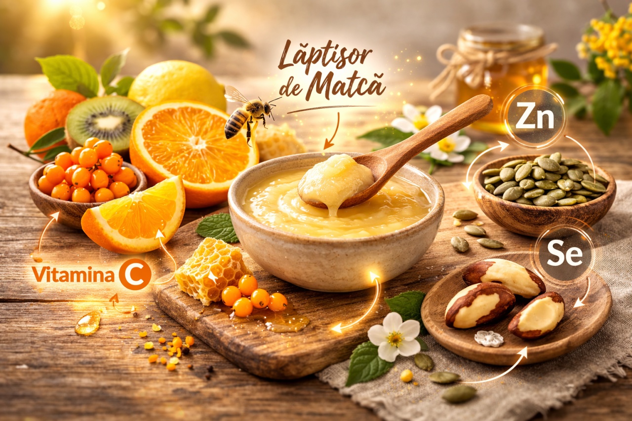 Imuno Royal Jelly, laptisor de matca cu vitamina C si zinc, 1 fiola X 25ml - imagine 2