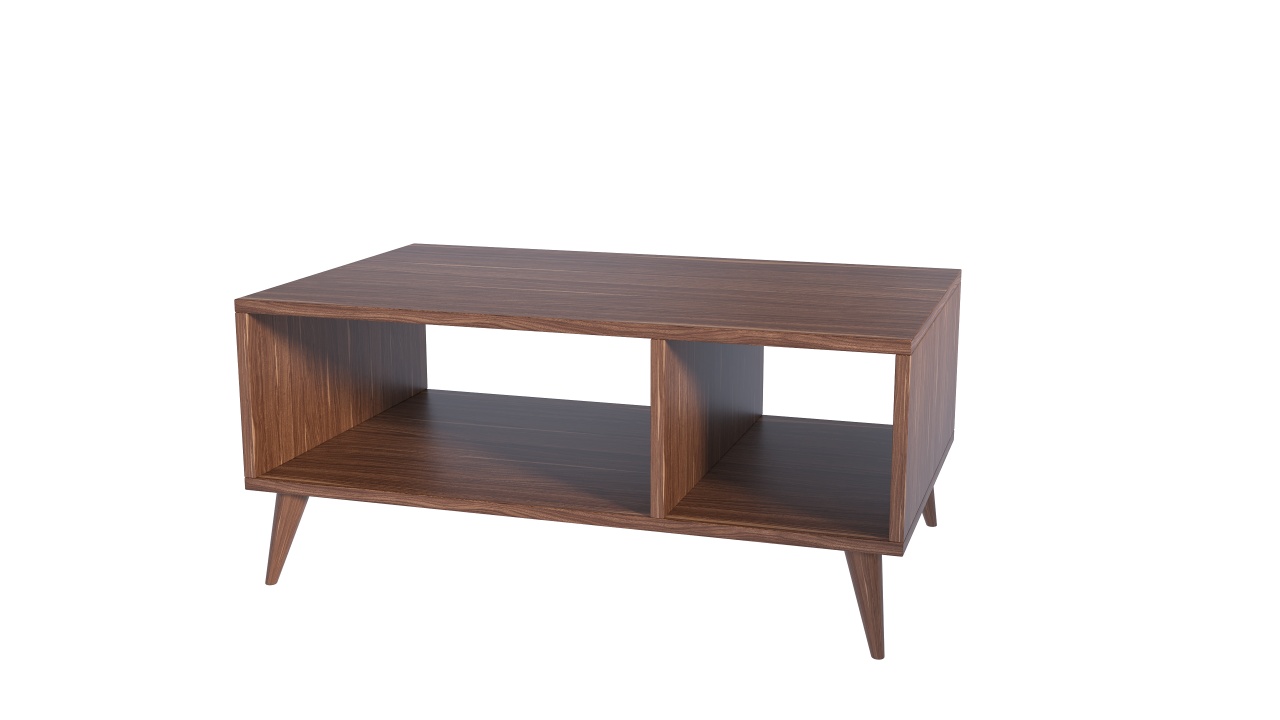 Măsuță de cafea, Nuc deschis – design modern cu spațiu de depozitare - imagine 3