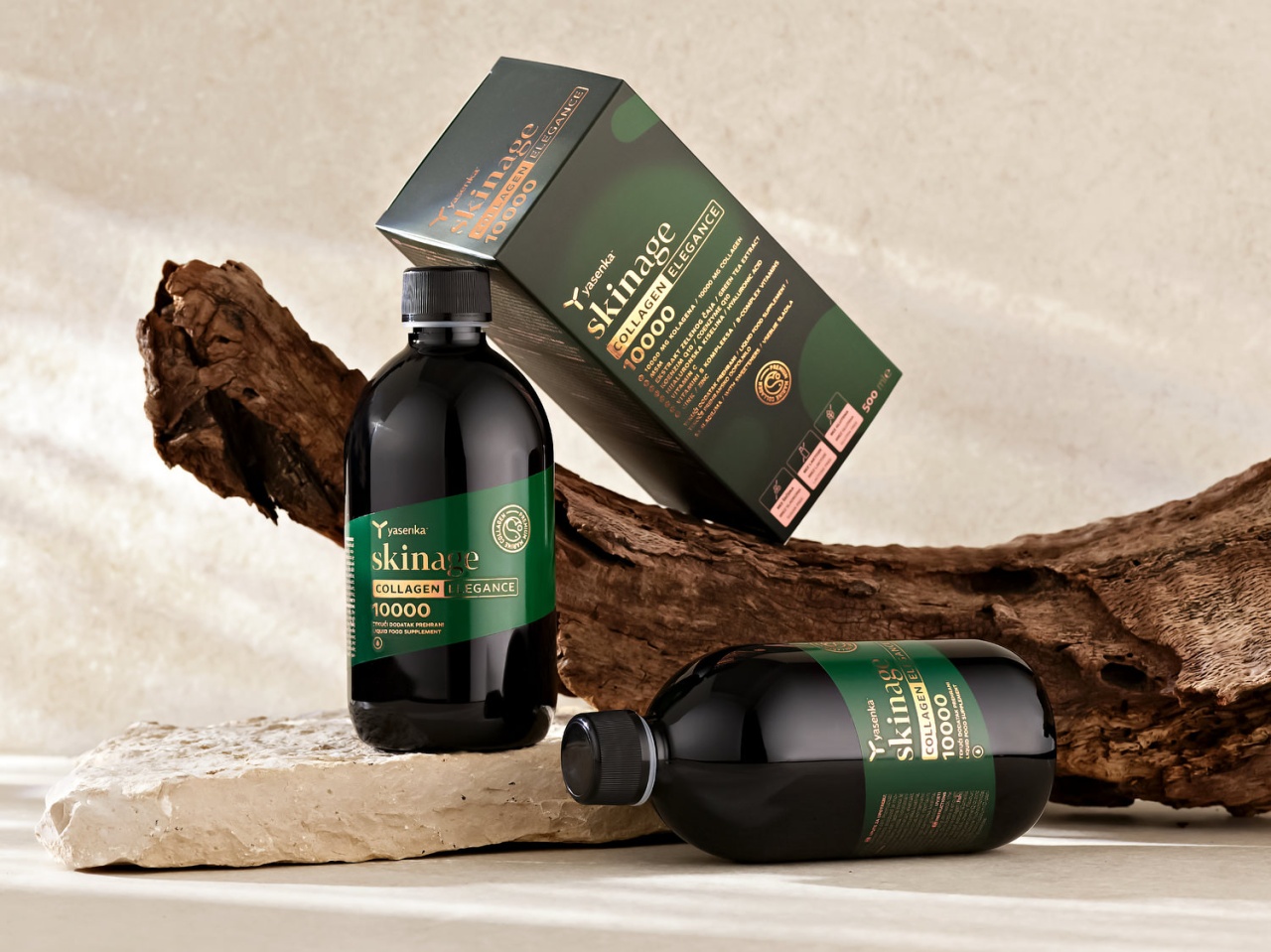 Colagen hidrolizat lichid, marin 10000 MG, gust plăcut de cirese negre, cu acid hialuronic și vitamina C, 500 ml, Skinage - imagine 2