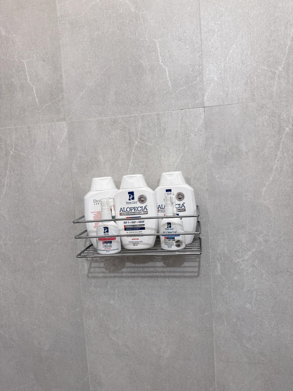 Etajeră baie fara gaurire, cu prindere prin lipire, finisaj cromat - imagine 2