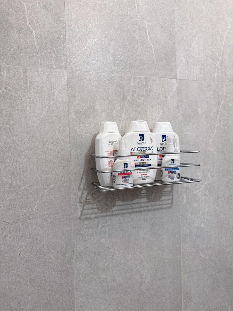 Etajeră baie fara gaurire, cu prindere prin lipire, finisaj cromat - imagine 3