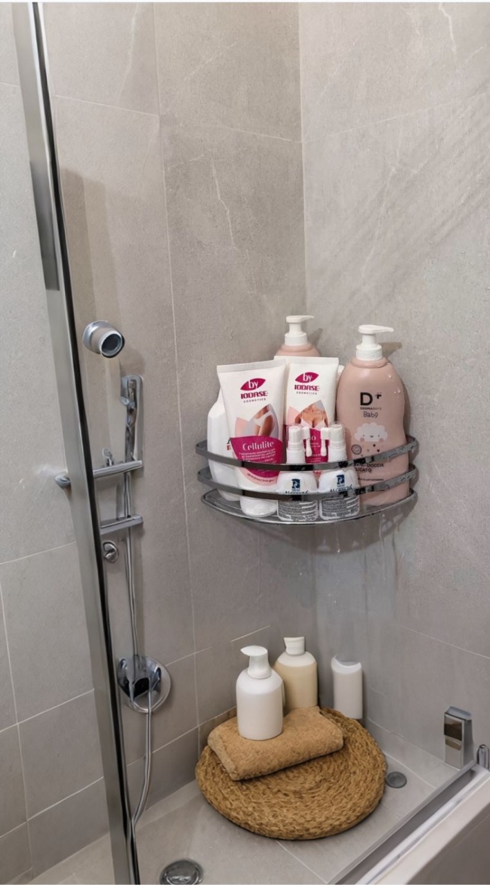 Etajeră colț baie fără găurire – prindere adezivă, finisaj cromat - imagine 5