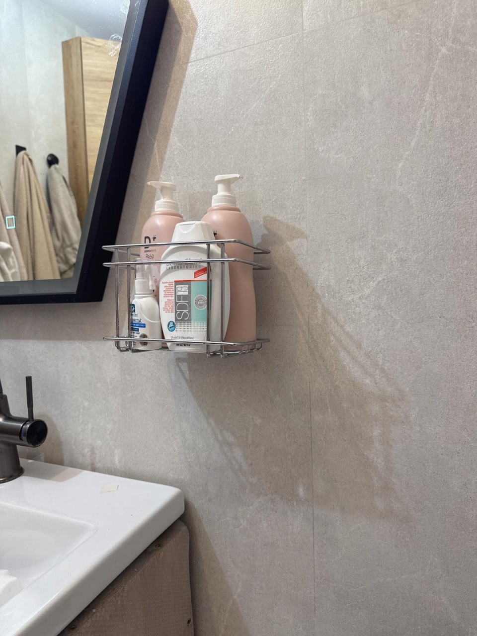 Etajeră baie fără găurire, prindere prin lipire, finisaj cromat - imagine 6