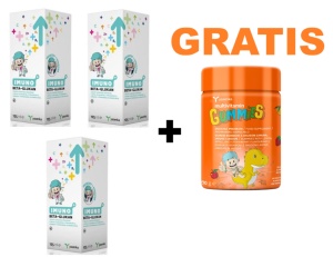 Imuno Beta Glucan 125ml, 3 bucati + Jeleuri cu 11 vitamine + iod, 3 ani+, GRATIS