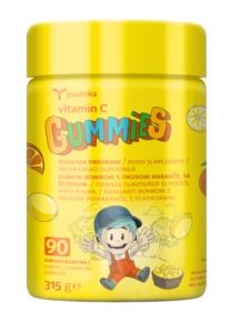 C-vitaminos zselék az immunrendszer erősítésére 3 évesnél idősebb gyermekek és felnőttek számára, 90 darab