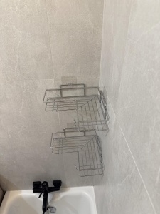Set 2 etajere baie fără găurire – prindere prin lipire, finisaj cromat - Img 4