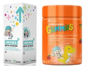 Сироп для зміцнення імунітету «Імуно бета-глюкан» + желейні цукерки з 11 вітамінами та йодом для дітей від 3 років