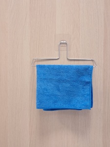 Suport prosoape baie / bucatarie, finisaj cromat, cu prindere prin lipire – montaj rapid in 5 minute fără găurire - Img 1