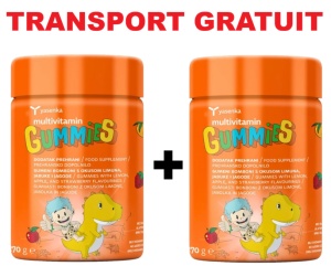 11 vitamint és jódot tartalmazó zselés csomag, amely elősegíti a 3 évesnél idősebb gyermekek egészséges növekedését és koncentrációját+