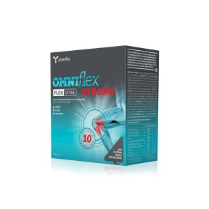 Colagen Marin, plicuri, gust de portocală, conține glucozamină, condroitină și MSM, Omniflex Flexvital Strong, 20 plicuri - Img 2
