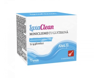 Miniclisme adulti cu glicerina, LaxaClean, 6 microclisme, Viva Pharma