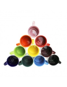 Cană ceramică alb/verde - Img 2